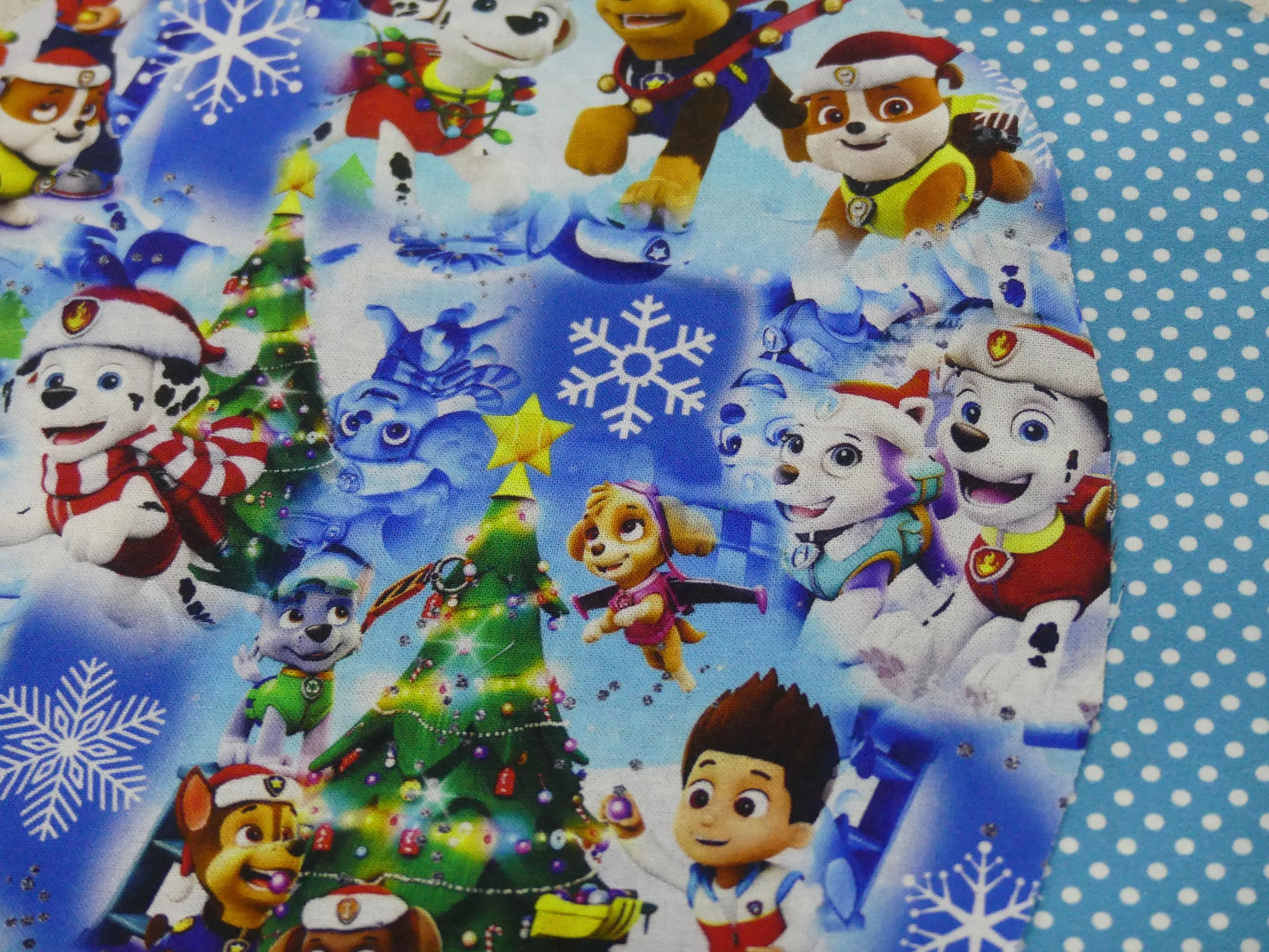 Scrub Cap - Christmas Paw Patrol Blue - Blue Spot