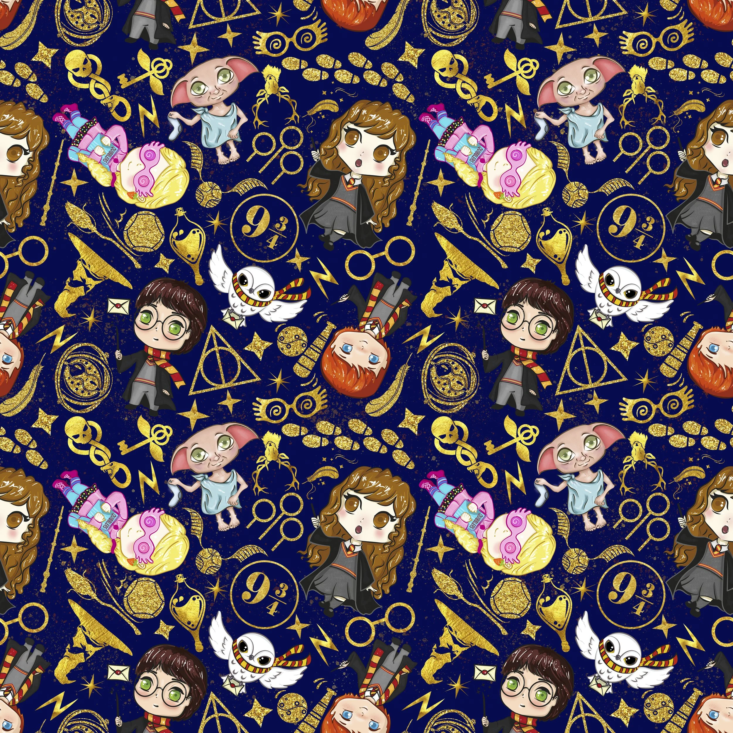 PREORDER - ROUND 33 - SCRUB TOP - 5000 HARRY POTTER NAVY