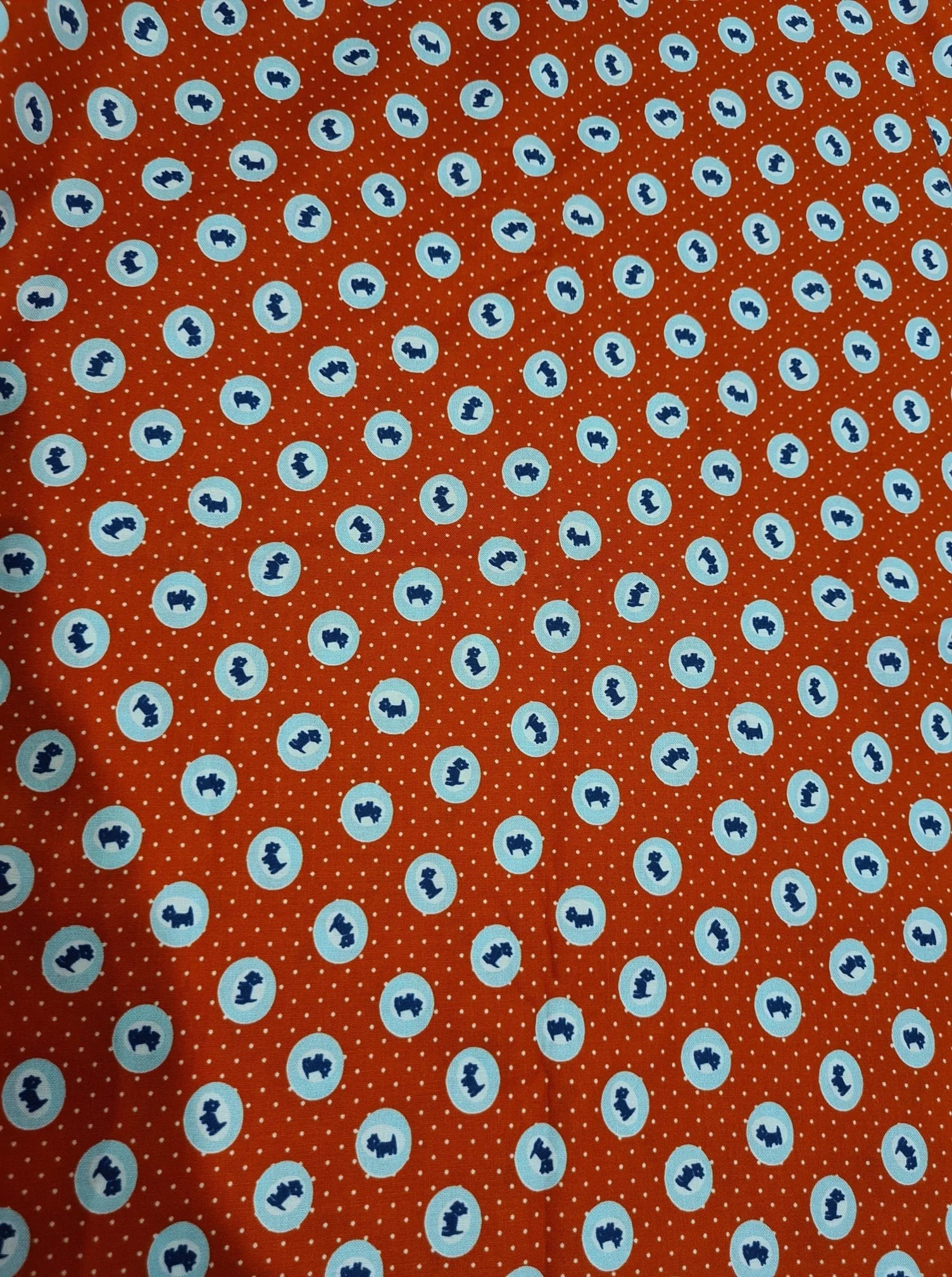 Scrub Top - Dog Spots in Red
