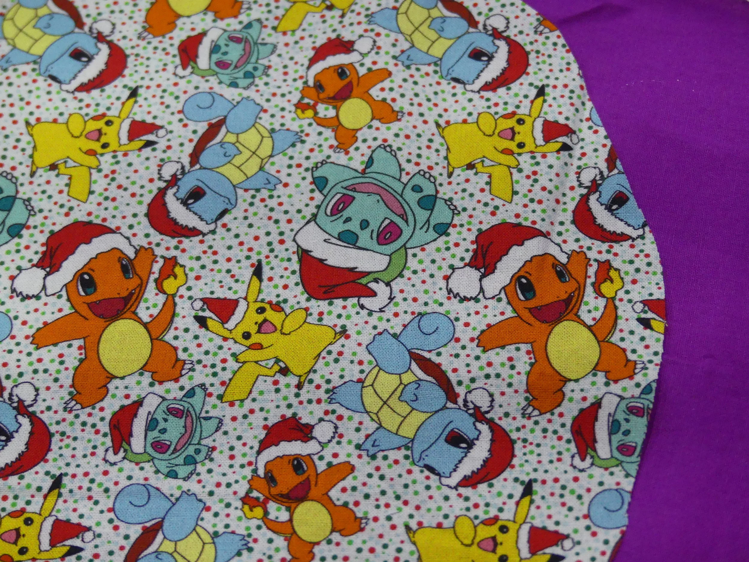 Scrub Cap - Christmas Pokemon Dots - Purple