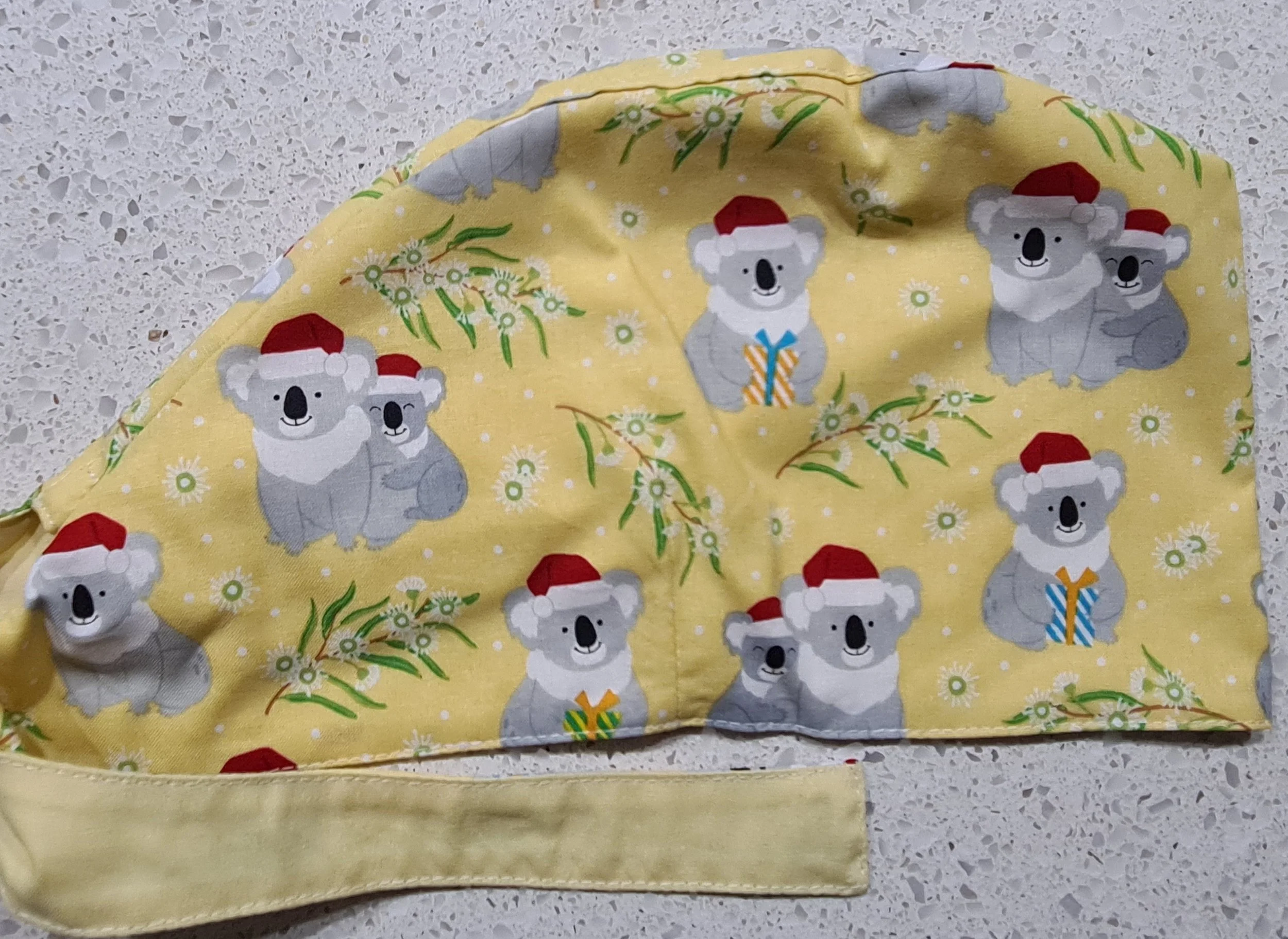 Scrub Cap - Christmas Koalas - Yellow