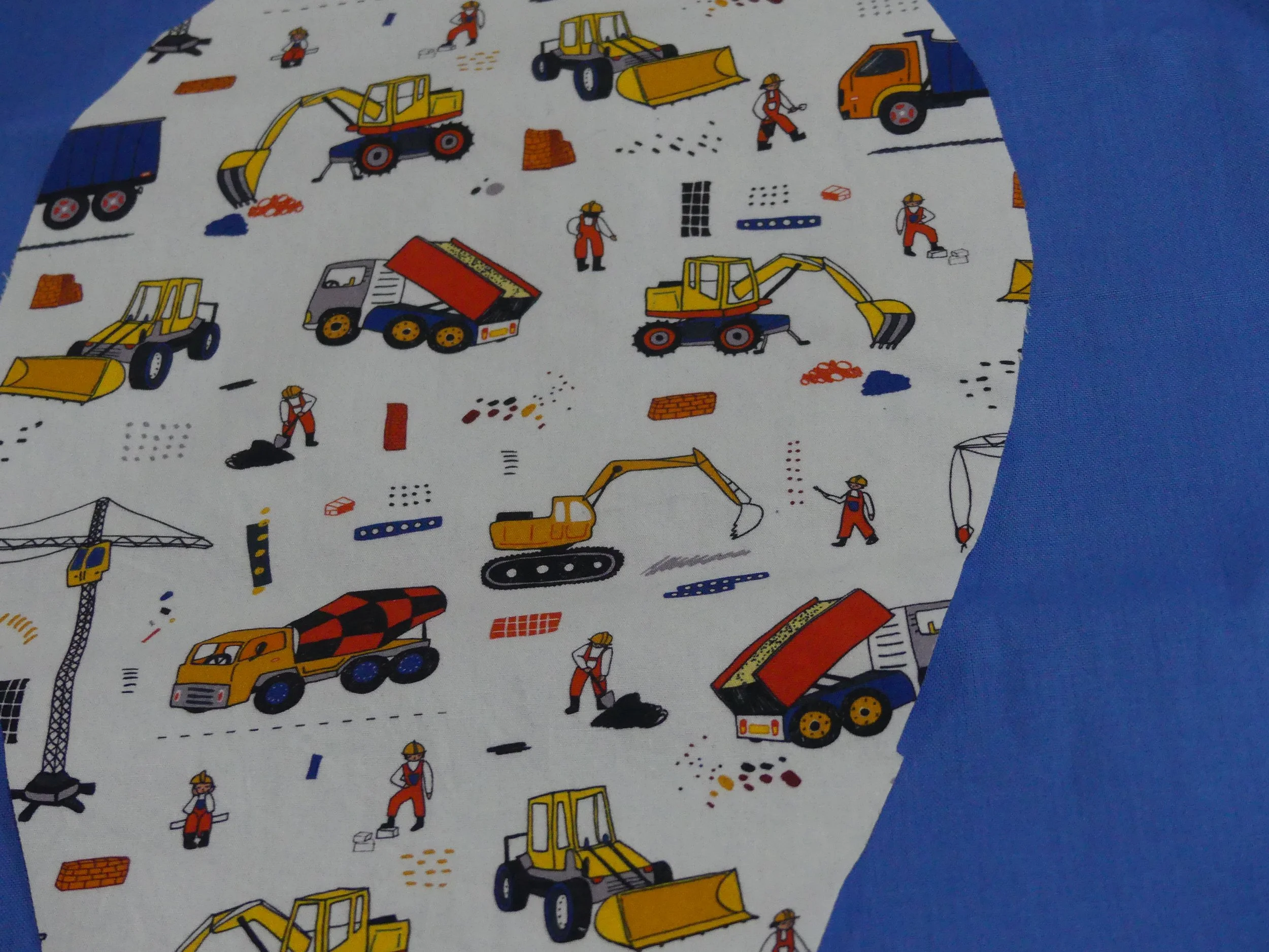 Scrub Cap - Construction Trucks in White - Royal Blue