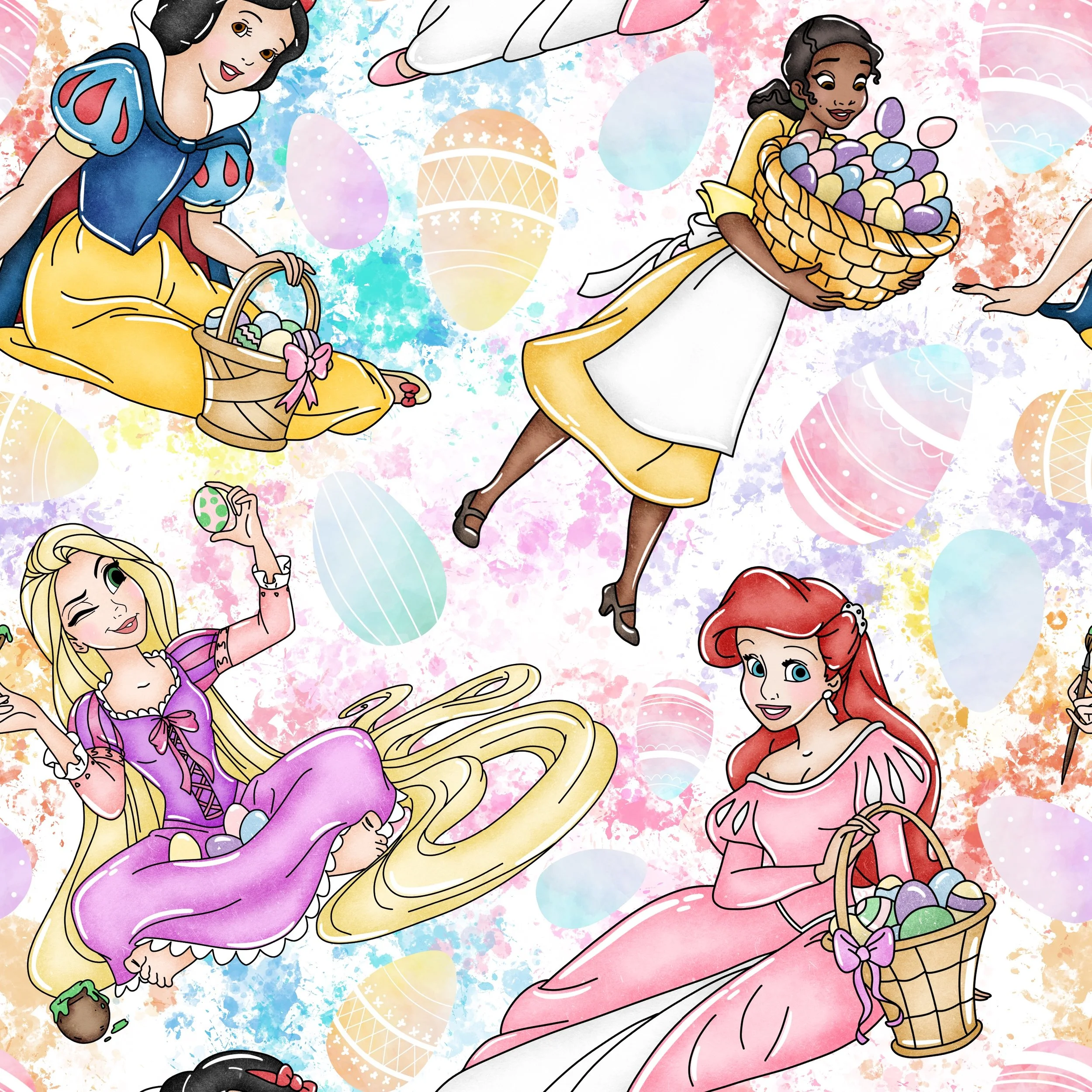 PREORDER - ROUND 33 - SCRUB TOP - 1010 EASTER PRINCESSES