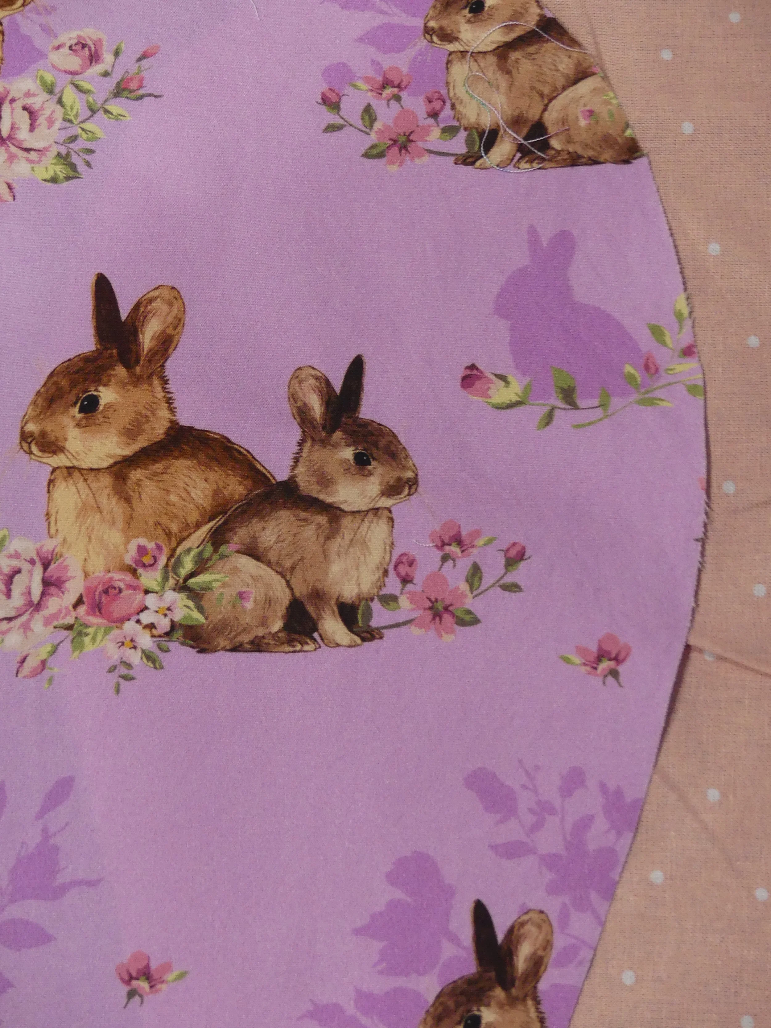 Scrub Cap - Lilac Bunnies - Pale Pink Spot