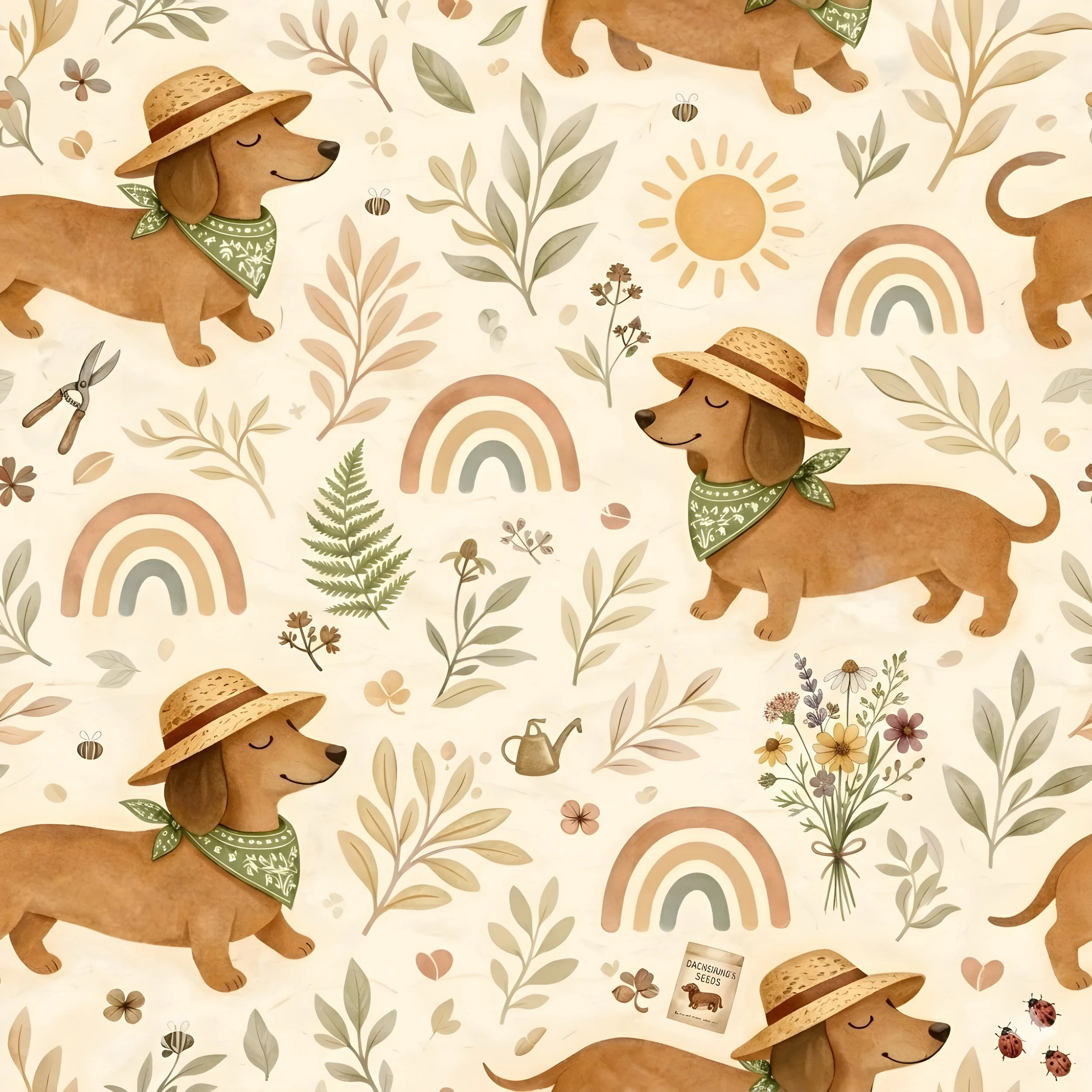 PREORDER - ROUND 33 - SCRUB TOP - 3292 BOHO DACHSHUNDS