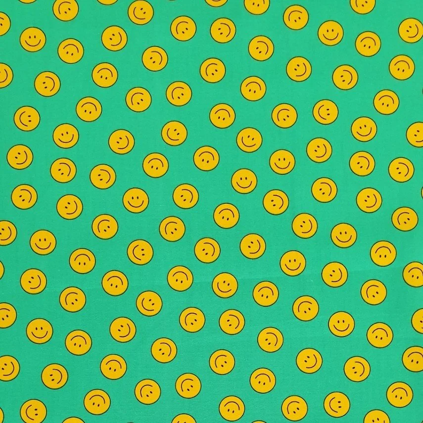 Scrub Top - Smiley Faces in Green