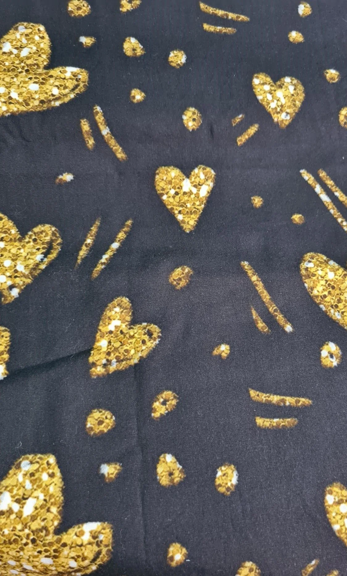 Scrub Top - Size M - Gold Hearts
