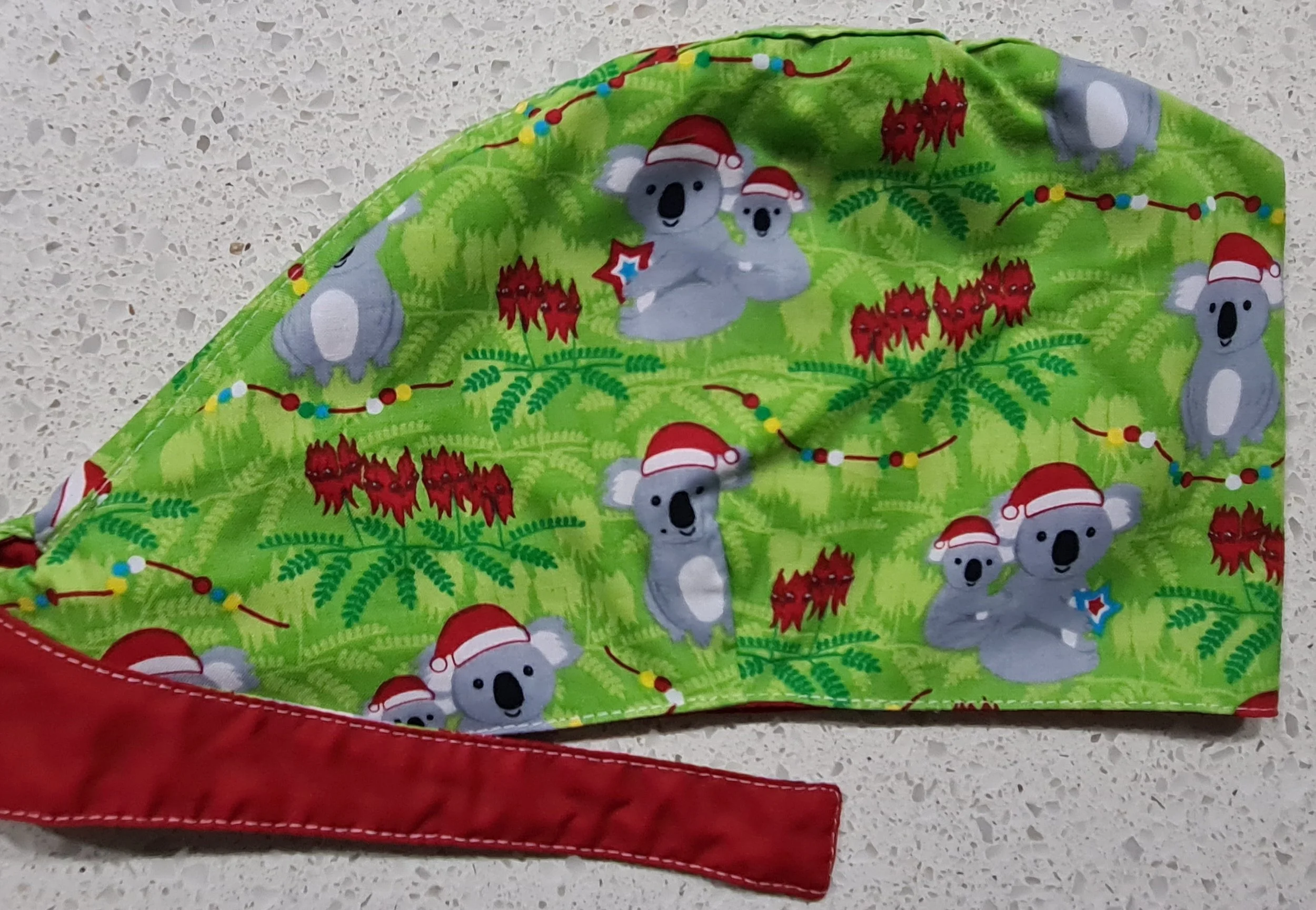 Scrub Cap - Christmas Koalas Green - Red