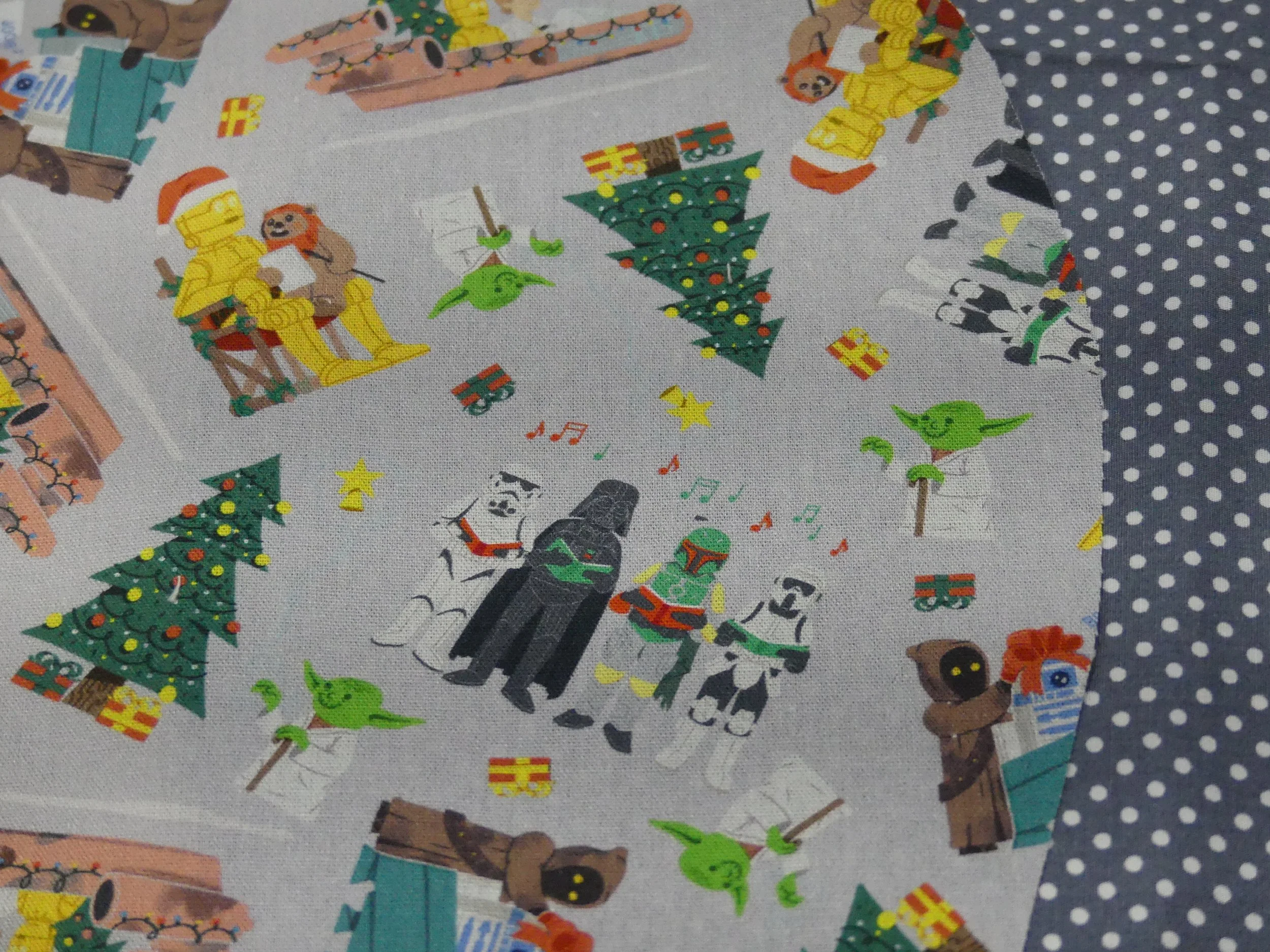 Scrub Cap - Christmas Star Wars Grey - Grey Spot