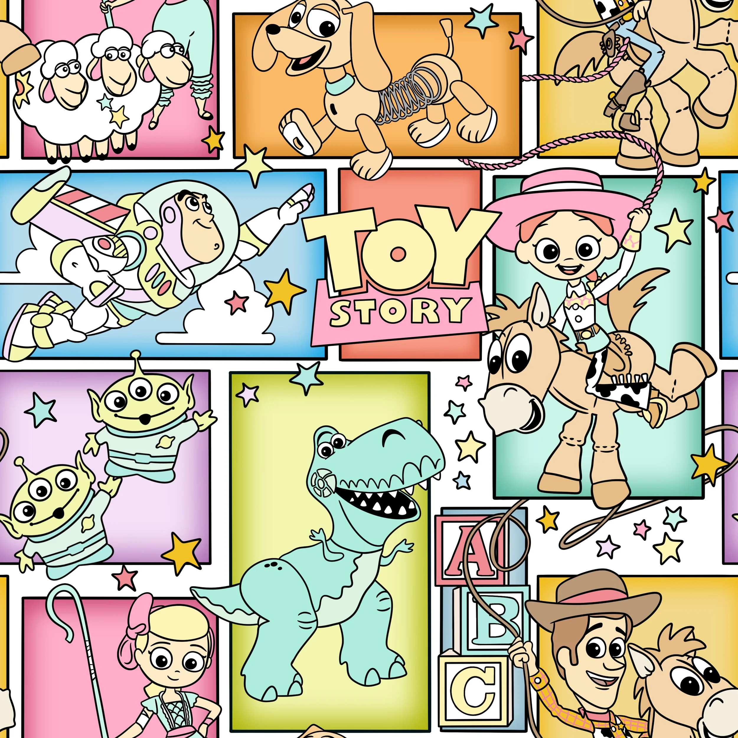 PREORDER - ROUND 33 - SCRUB TOP - 3300 TOYSTORY SQUARES