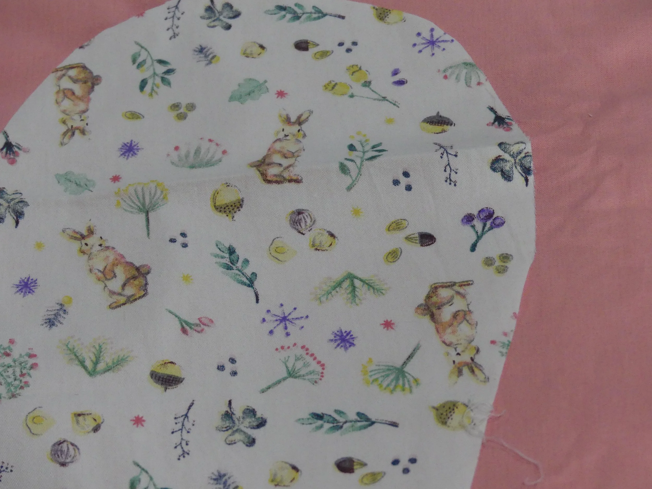 Scrub Cap - Floral Bunnies White - Pink