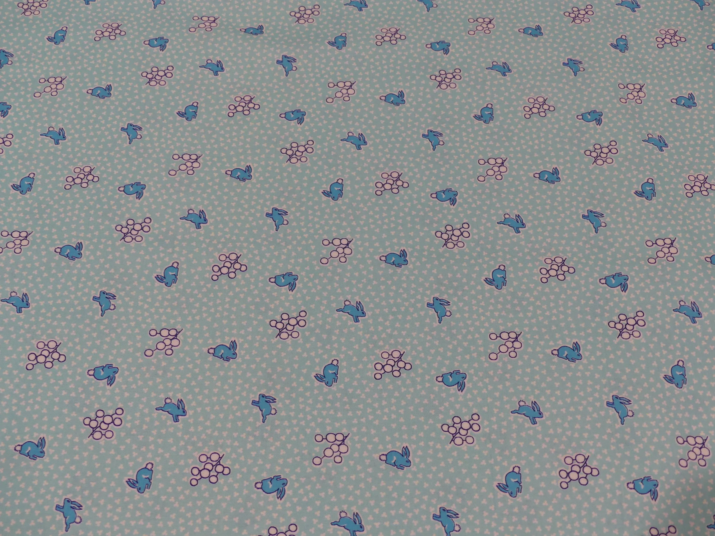 Scrub Top - Mini Bunnies in Blue