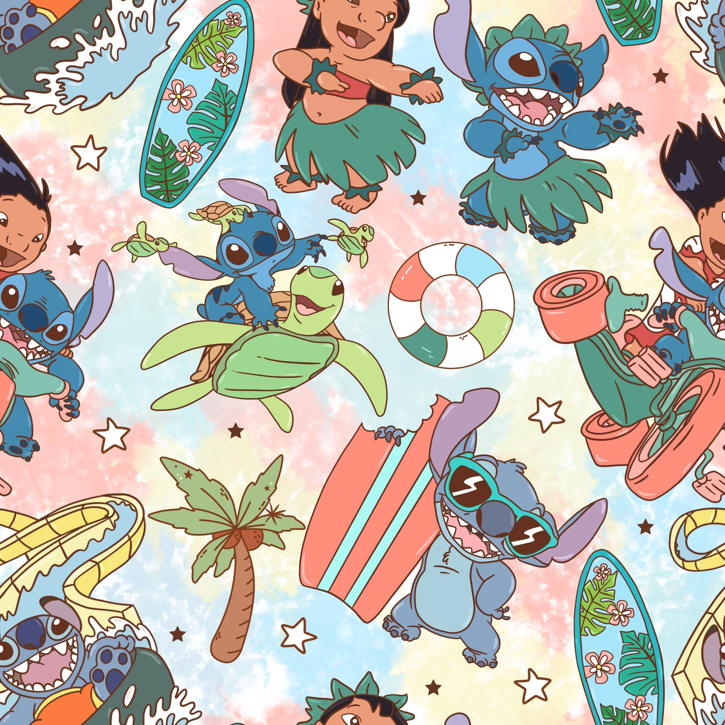 Scrub Top - 3207 Surfing Stitch