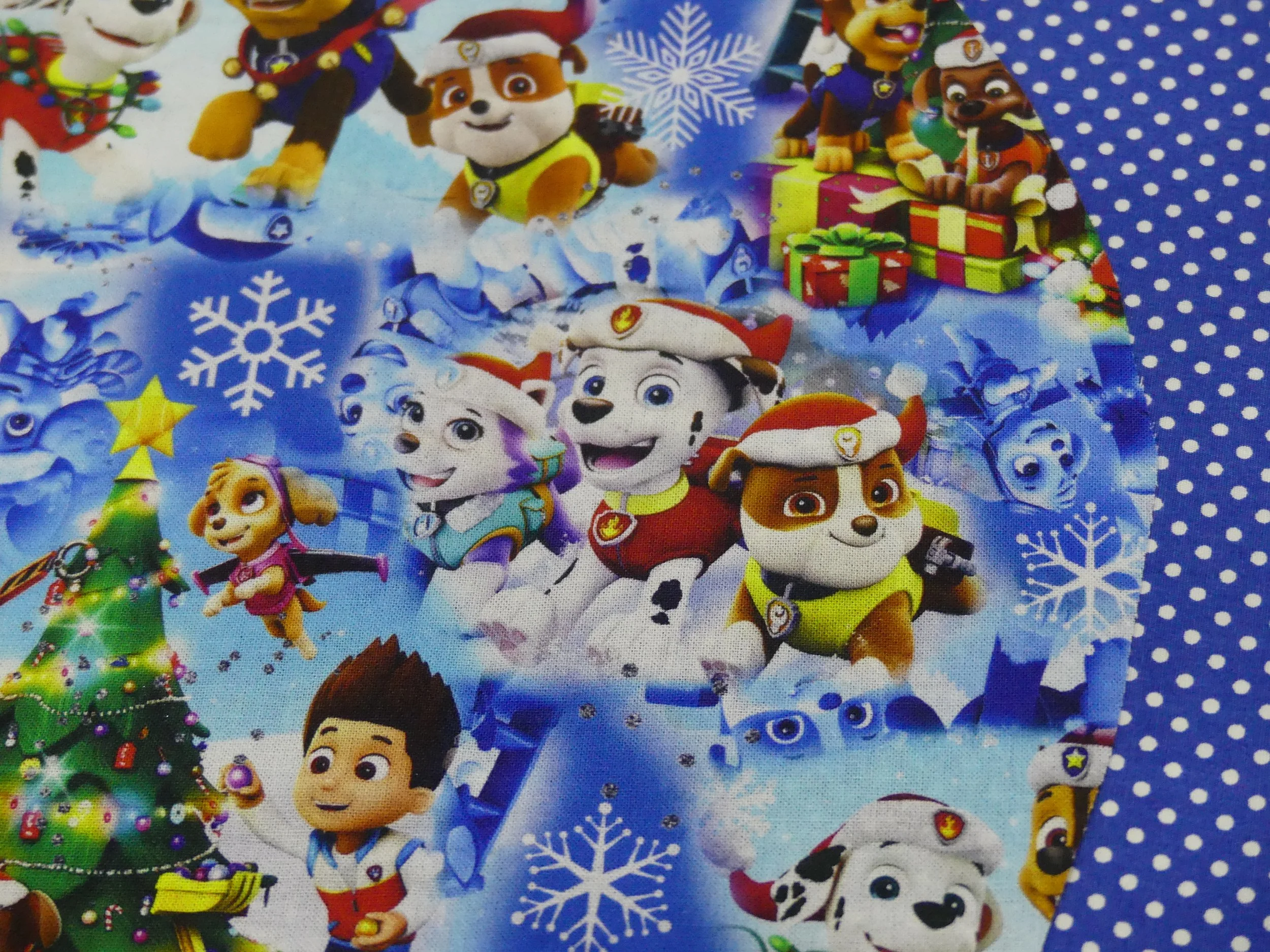 Scrub Cap - Christmas Paw Patrol Blue - Dark Blue Spot
