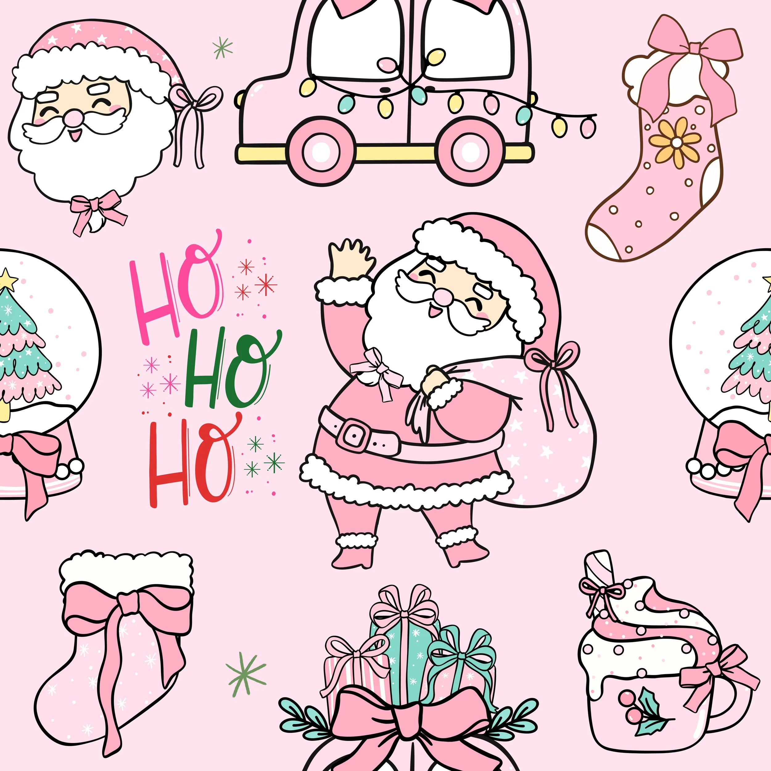 PREORDER - ROUND 33 - SCRUB TOP - 2093 A PINK CHRISTMAS