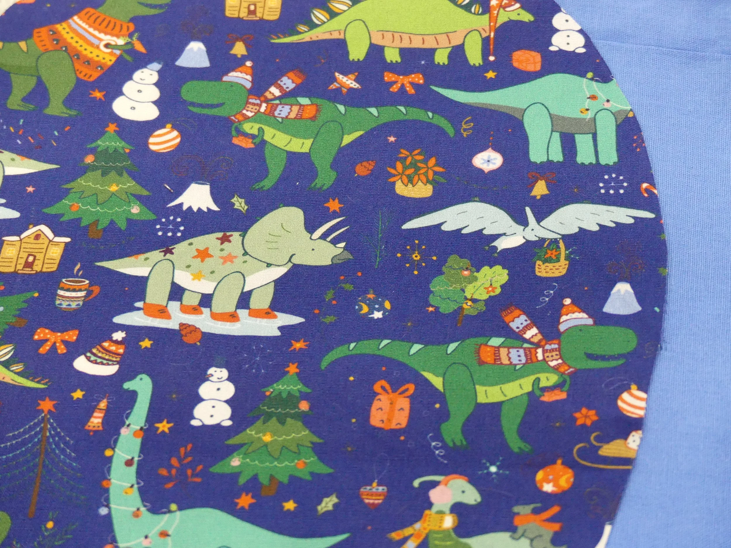 Scrub Cap - Christmas Festive Dino Party - Blue