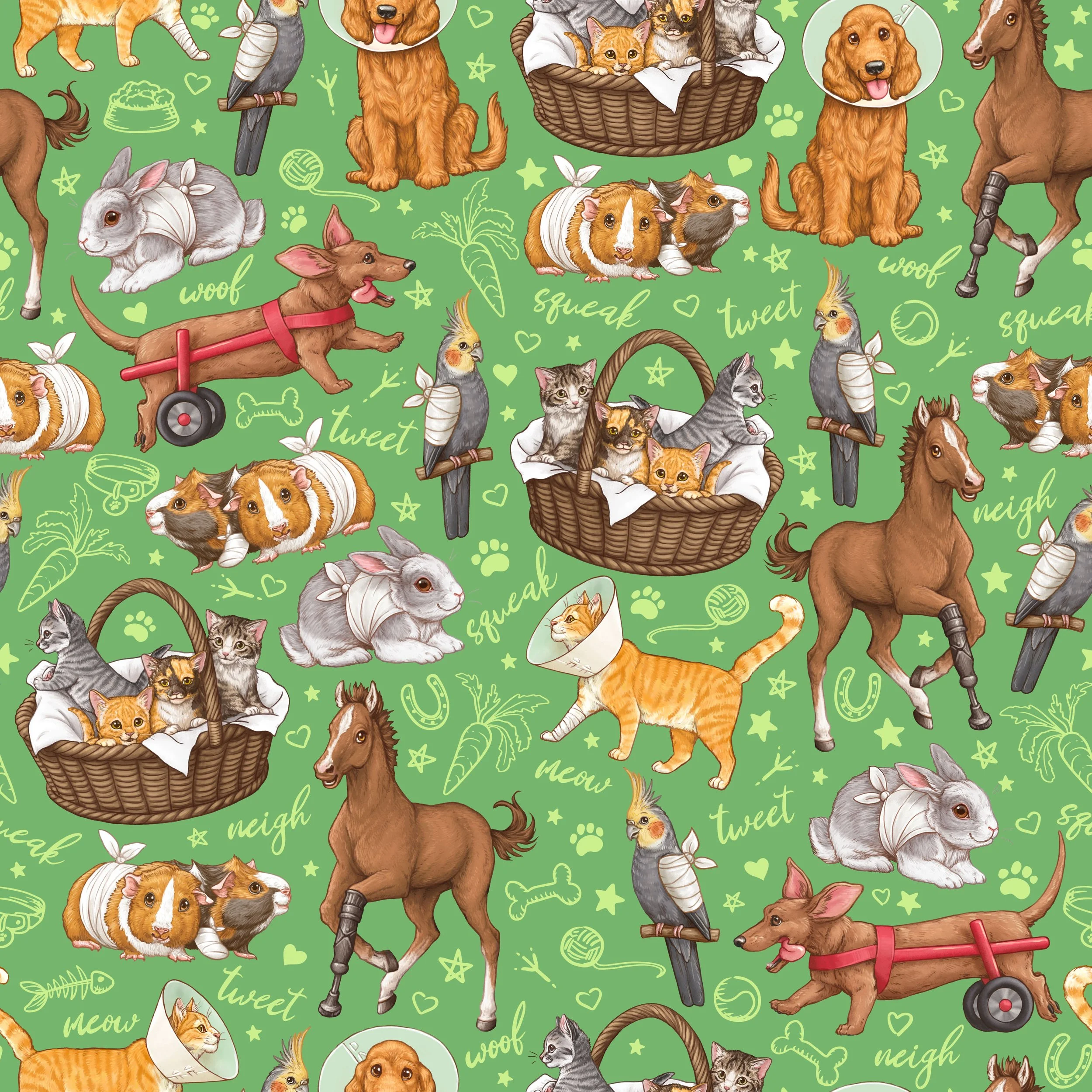 PREORDER - ROUND 35 - SCRUB TOP - 7012 PETS ON THE MEND - LARGE - AVOCADO