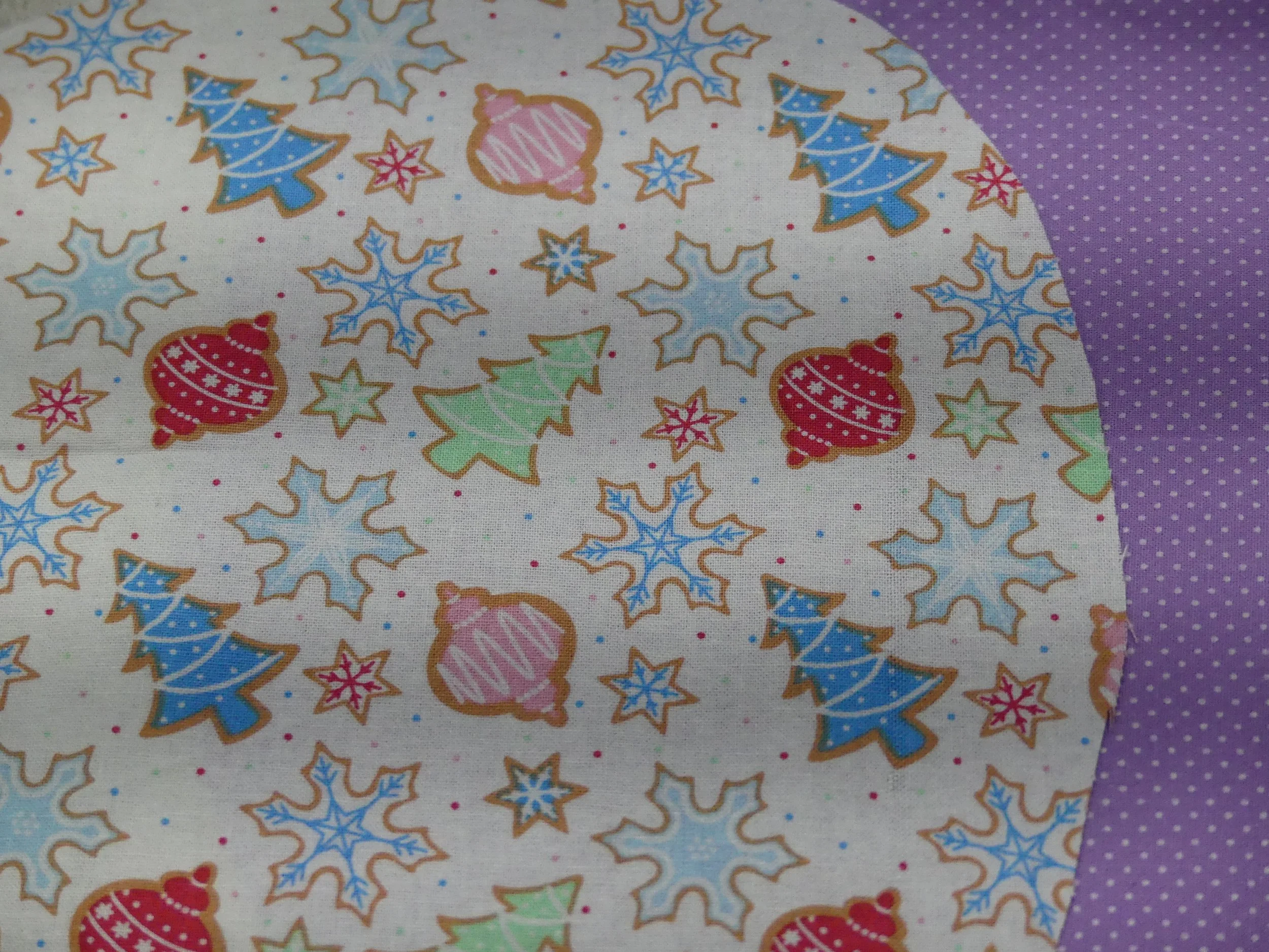 Scrub Cap - Christmas Symbols - Purple Spot
