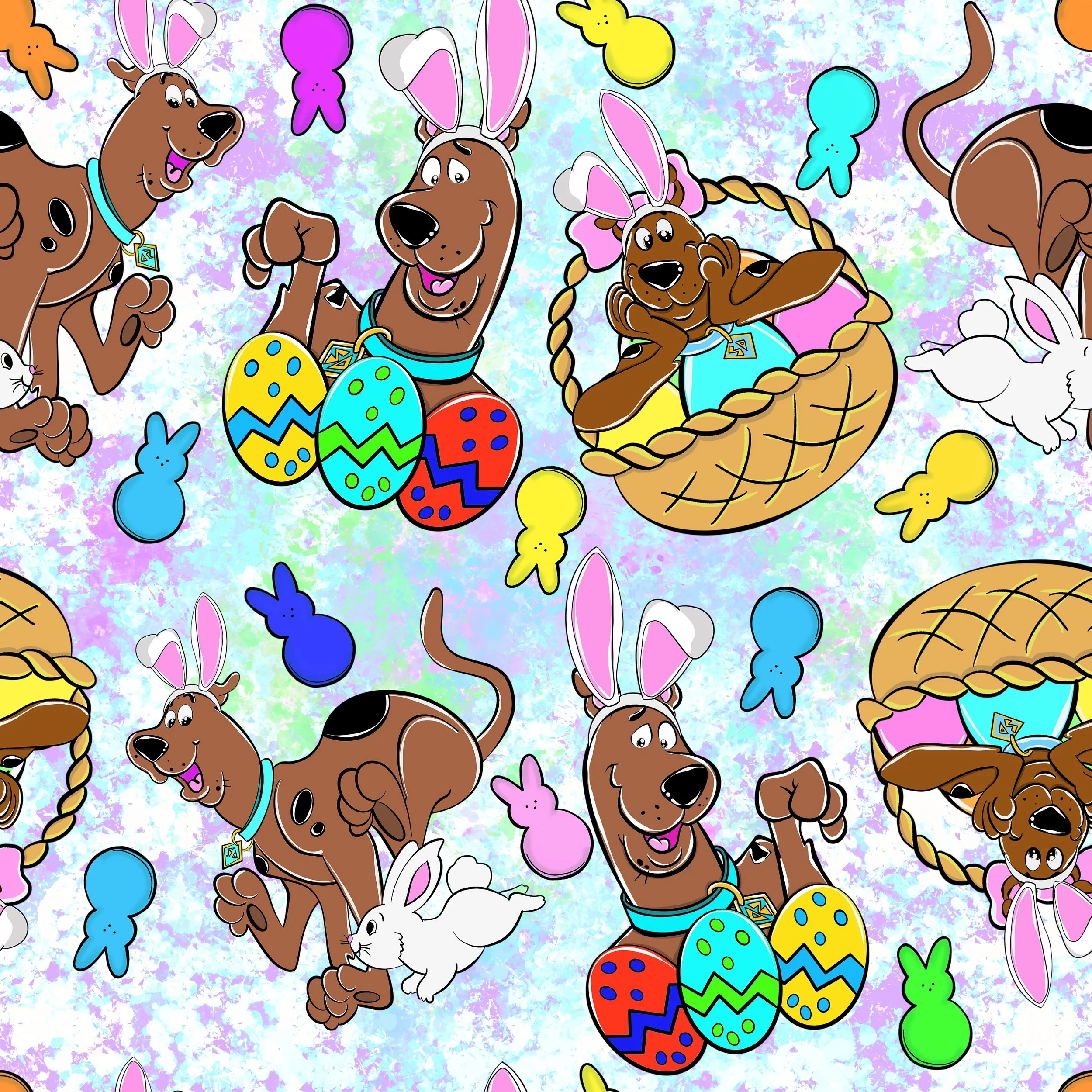 PREORDER - ROUND 33 - SCRUB TOP - 1006 EASTER SCOOBY