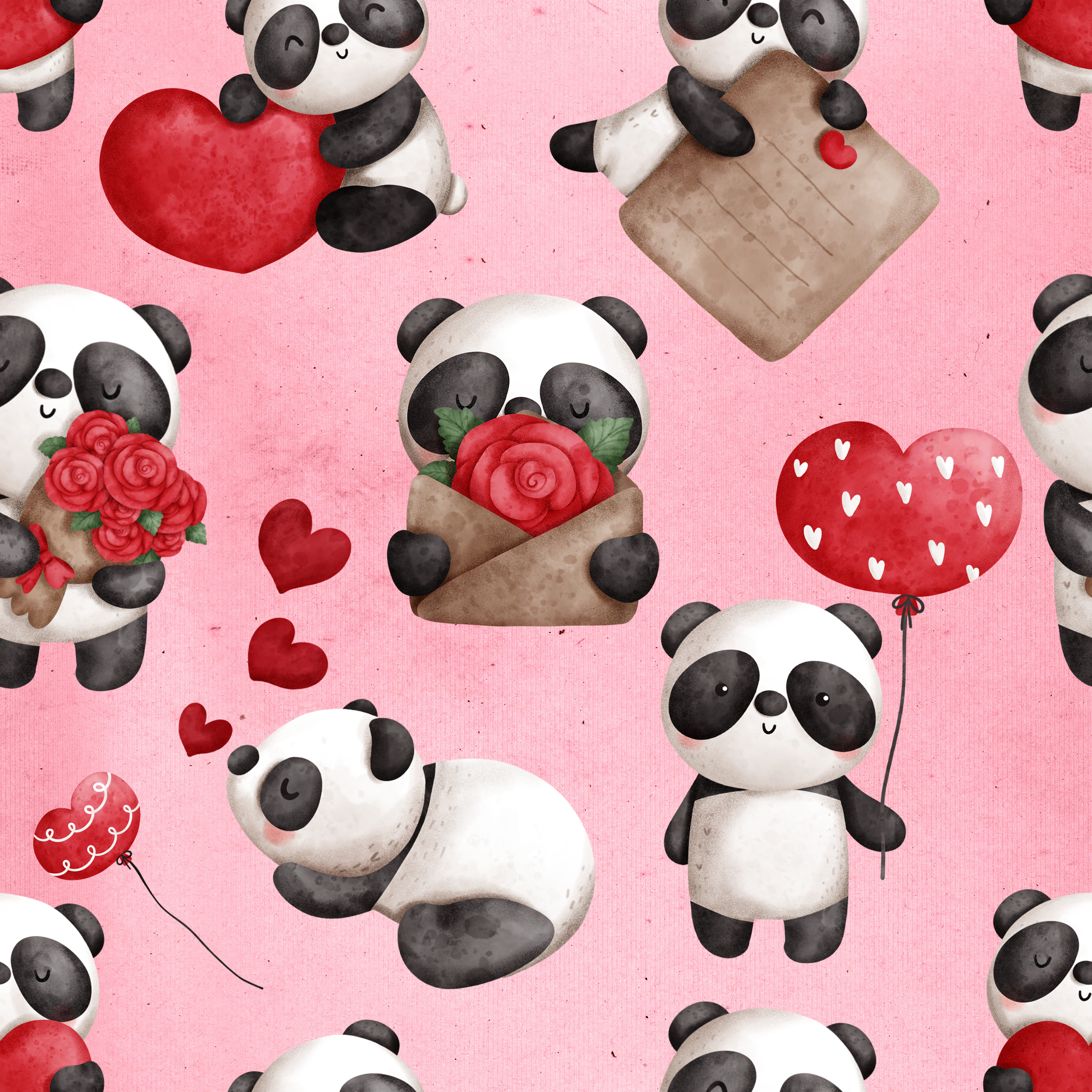 PREORDER - ROUND 33 - SCRUB TOP - 6006 VALENTINES PANDAS