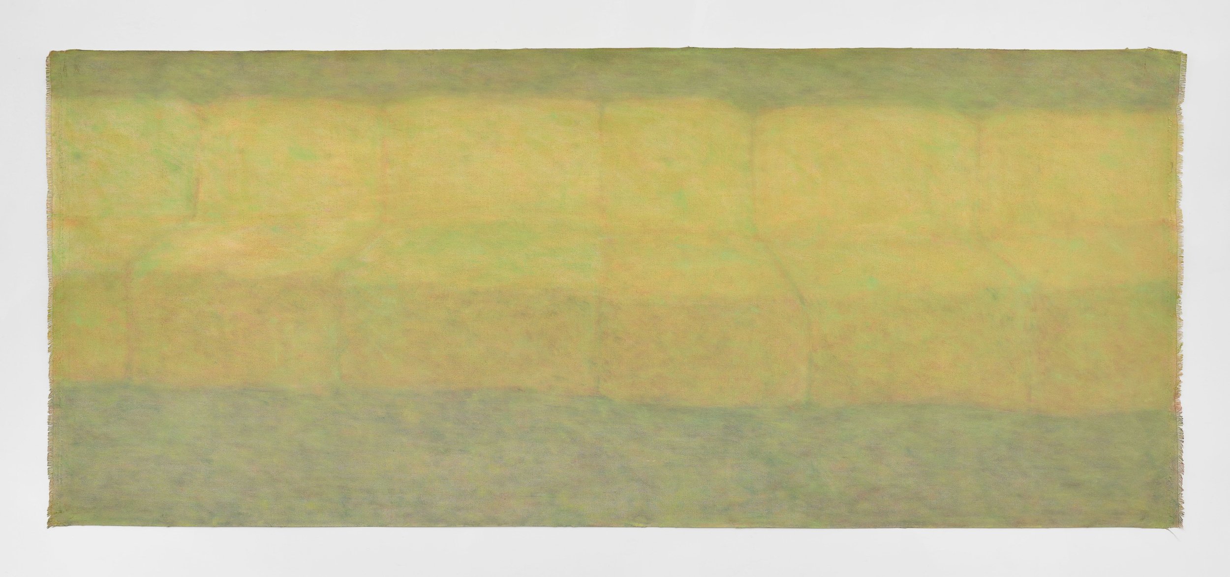 Sofa So Far, 2025, oil on linen, 147 × 61 cm