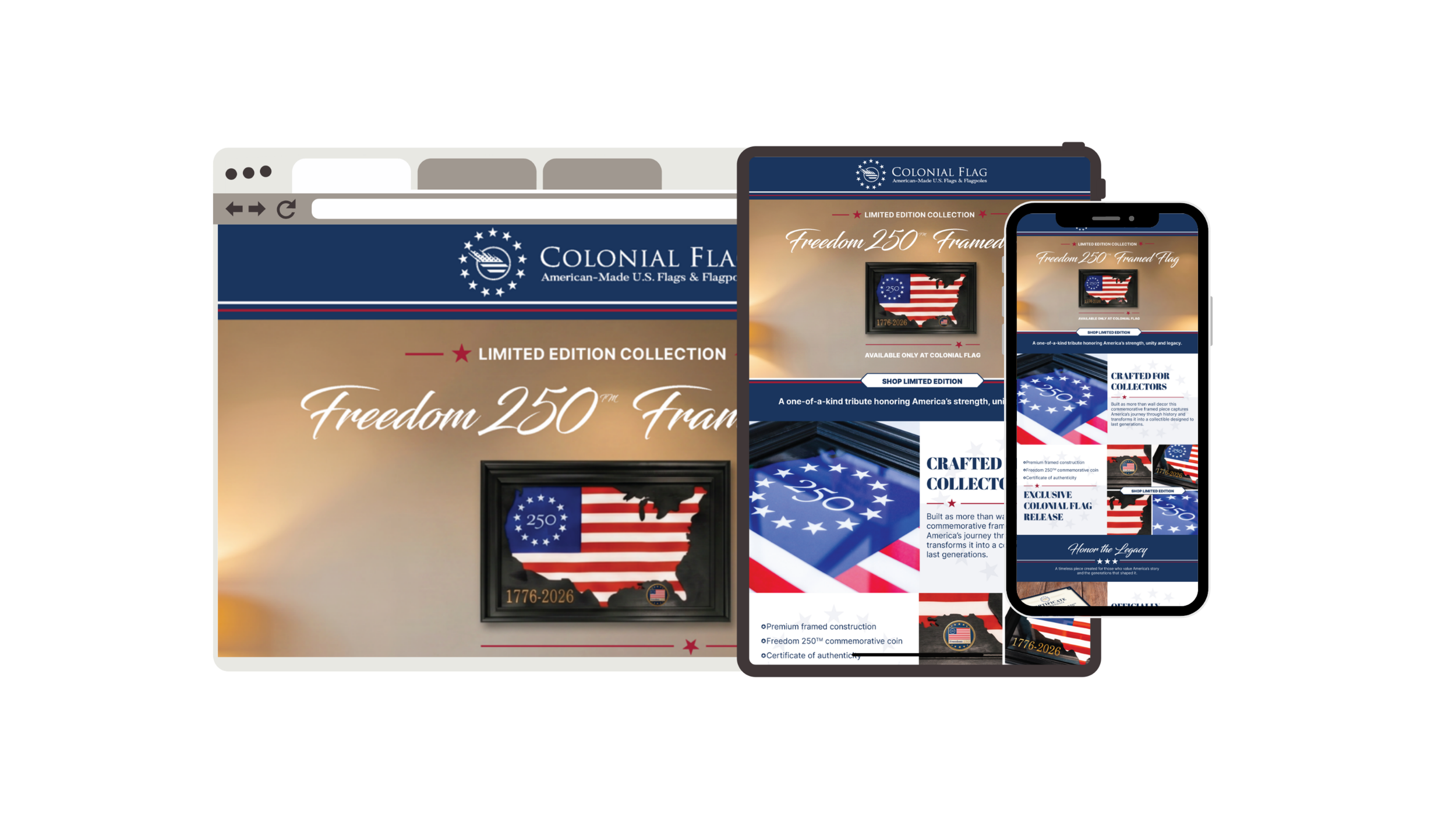 Freedom 250™ Framed Flag