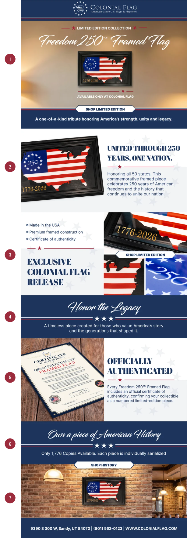 Freedom 250™ Framed Flag