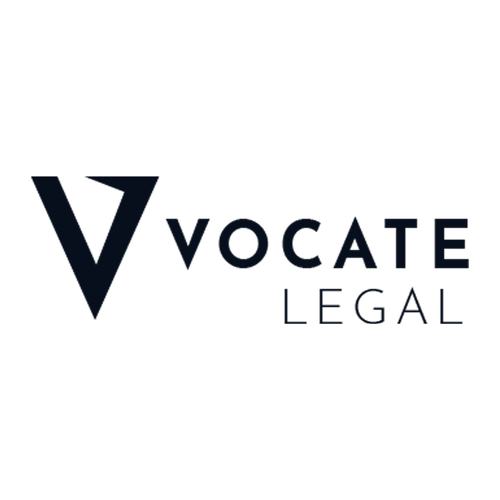 Logo of Vocate Legal with a stylized 'V' and the company name