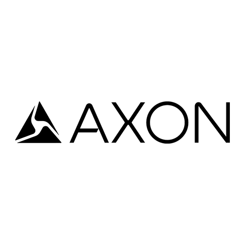 Logo of AXON, a company specializing in digital evidence management and law enforcement technology.