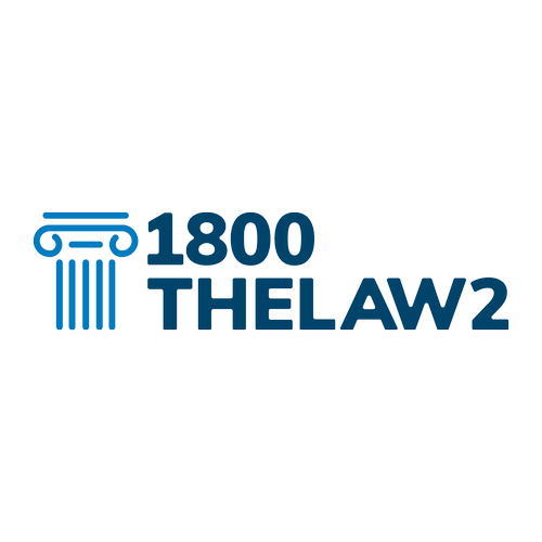 Logo with a stylized column and text that reads '1800 THE LAW 2'.
