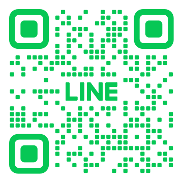 QR code with the text 'LINE' beneath it, in green.