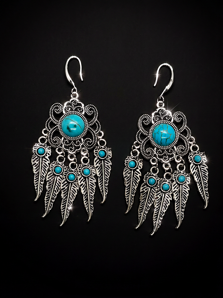Boho Turquoise Feather