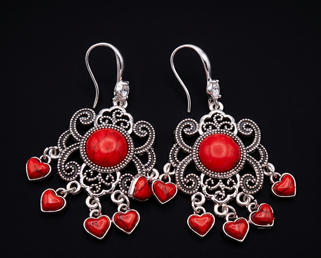 Boho Red Heart Charms