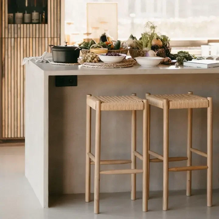 Nordic Wooden Kitchen Stool