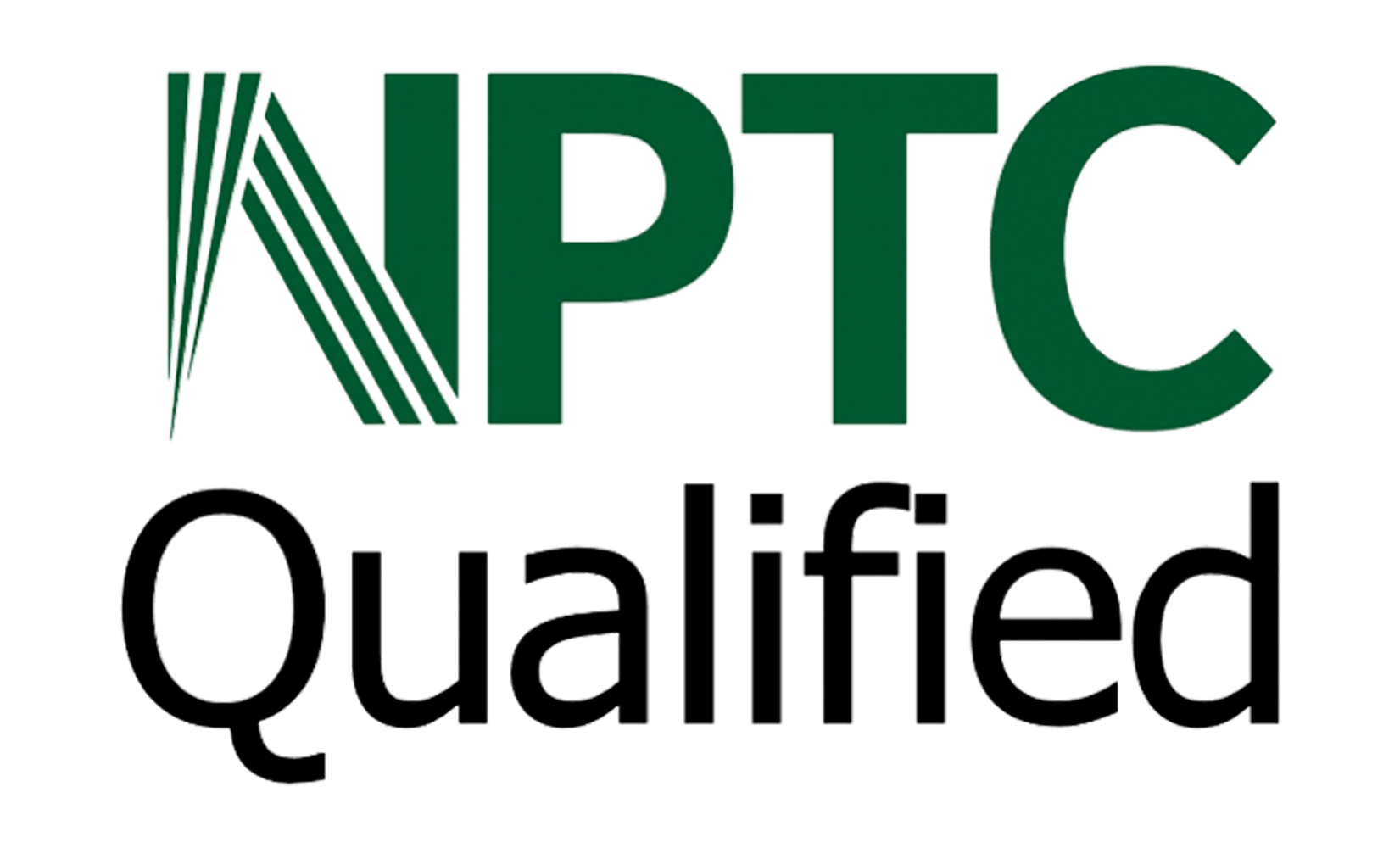 Logo with the words "IPTC Qualified," where "IPTC" is in bold green letters with a stylized design on the left, and "Qualified" in black lowercase letters below.