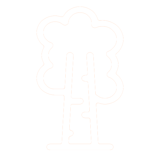 An outline of a tree with a hollow design in the shape of a teddy bear.