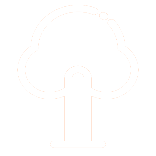 Outline of a mushroom icon on a black background.