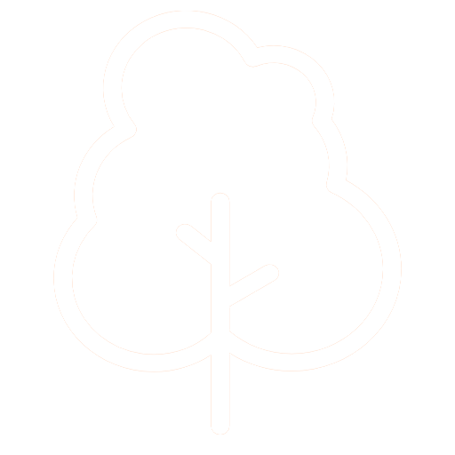 White outline of a tree on a black background.