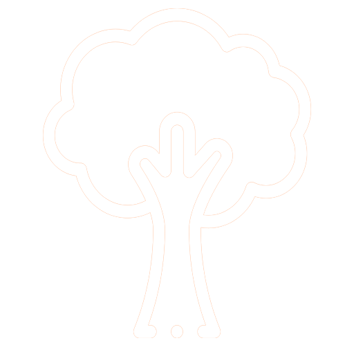 Outline of a tree with a cloud-shaped canopy and a simple trunk