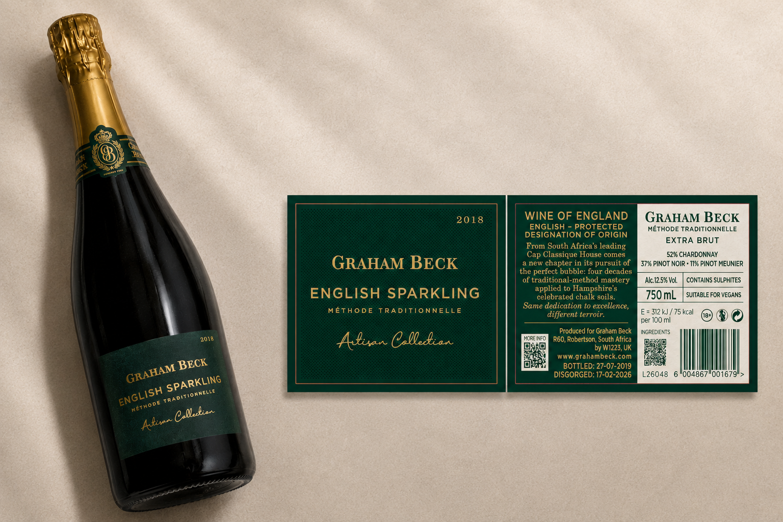 Years of work in the vineyard, told in a handful of words. That's the craft of the back label - and it's one of my favourites. Gosh! has written many over the years for The House of Graham Beck, most recently their new English Sparkling (pictured). H