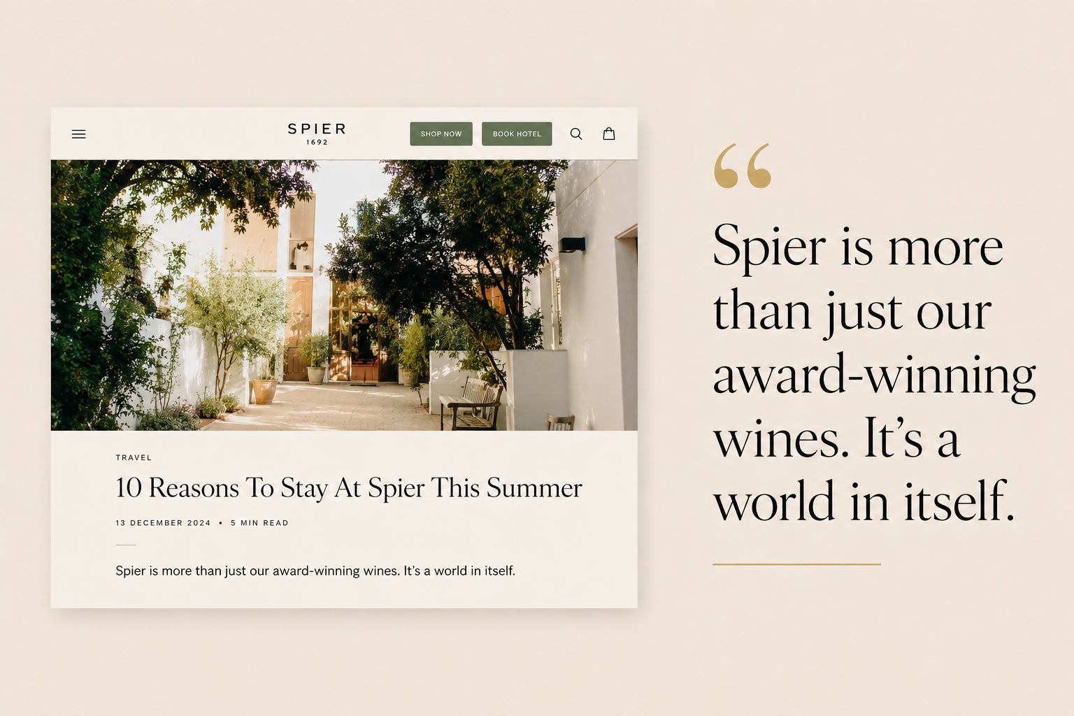 A blog has about three seconds to earn a reader's attention and the rest of the page to keep it. Over five years, Gosh! has written extensively across Spier's blog - consumer-facing copy that's warm, accessible and digitally considered, spanning ever