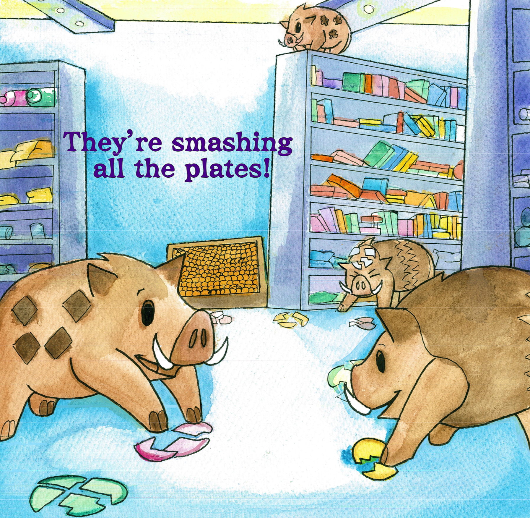 Page 5: They're smashing all the plates!