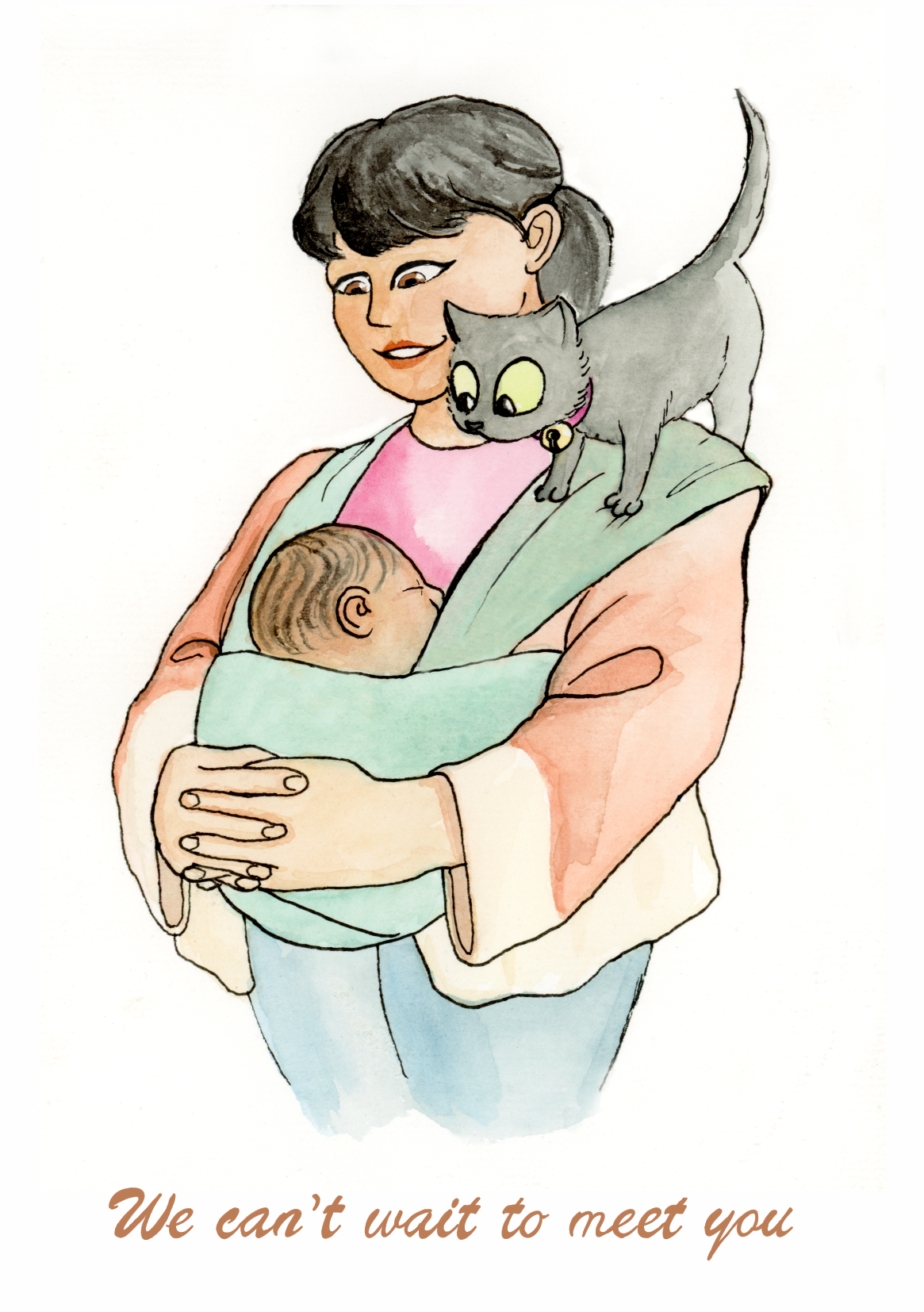 Unused Baby Card: We can't wait to meet you