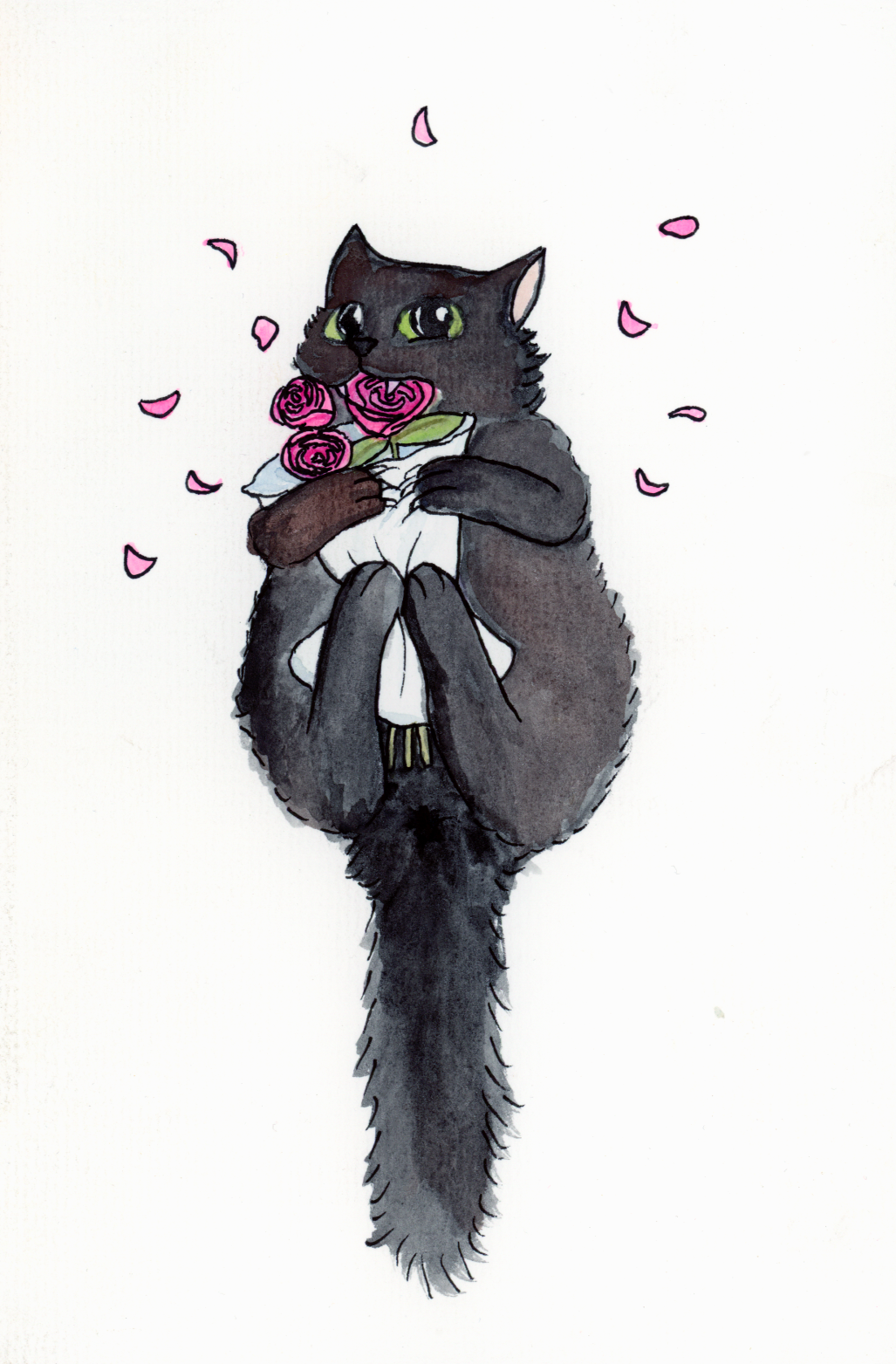 1: Cat with Rose