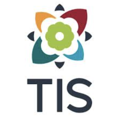 Colorful abstract flower logo with the acronym 'TIS' below.