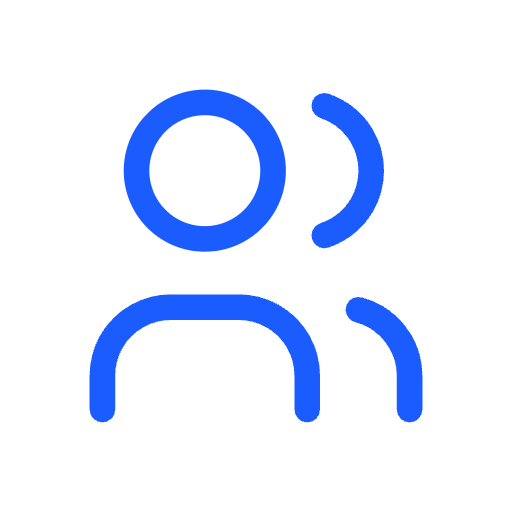 Icon depicting a person with a speech bubble, indicating communication or speaking.