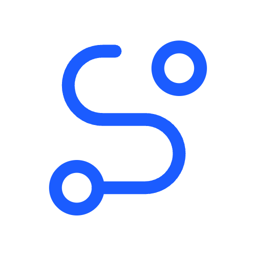 Graphic of blue circuit lines forming a stylized 'G' on a black background.