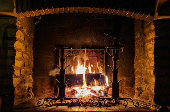 Feu de cheminée.
