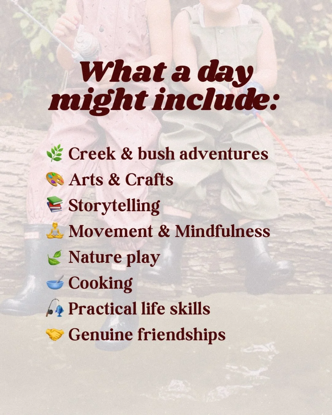 Everyday looks at little different at Cultivating Curiosity 🌺

Rather than following a rigid timetable, we follow the seasons, the weather, children&rsquo;s ideas and opportunities that naturally arise.
There is a gentle rhythm to our days, with ple