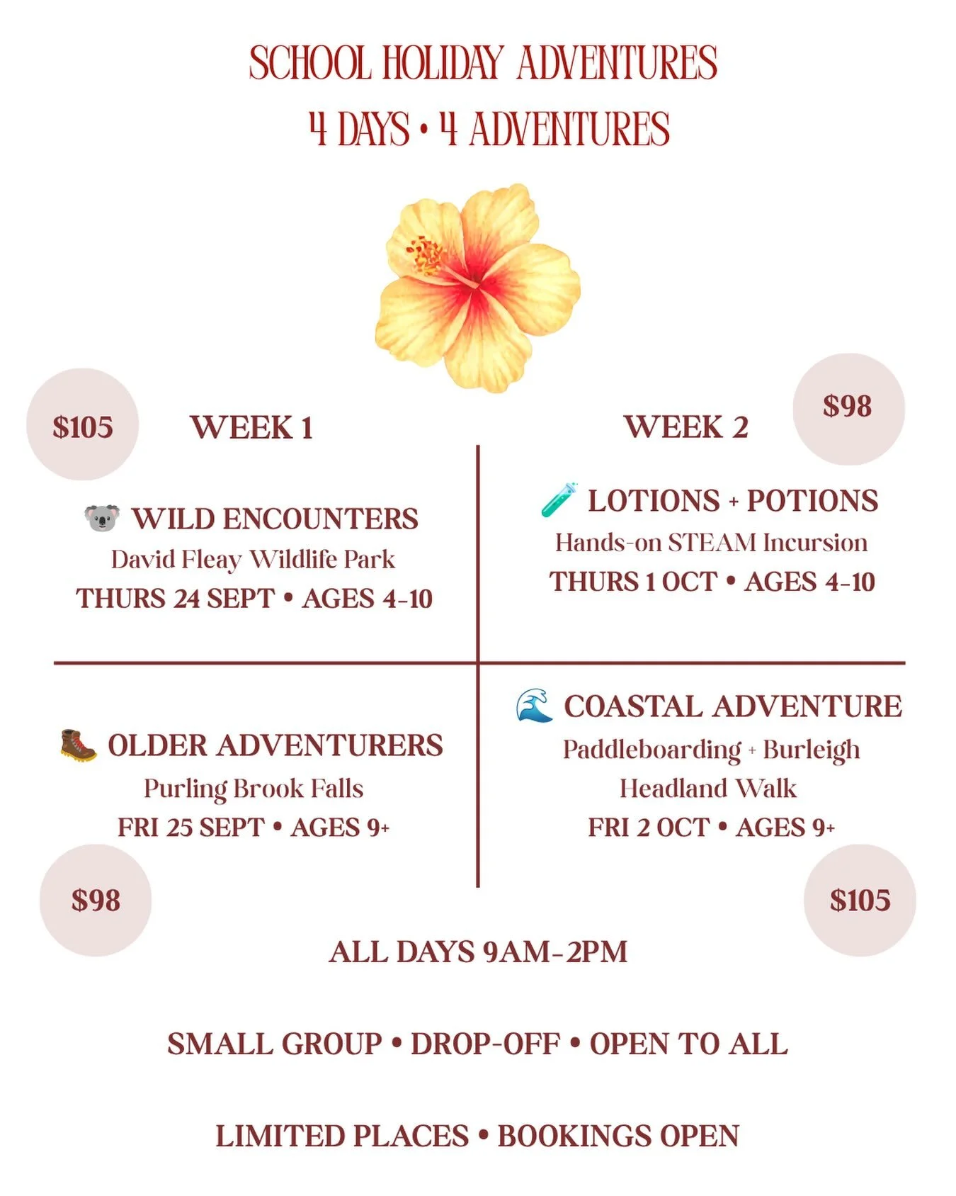 School Holiday Adventures are here! 🌿

Four days. Four completely different experiences.

These holidays we&rsquo;re heading beyond our regular Thursdays for days filled with wildlife, hiking, experimenting, paddleboarding, exploring and plenty of a